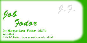 job fodor business card